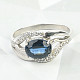 Kyanite wire + zircons ring size 55 cut Ag 925/1000 (2.7g)