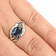 Kyanite wire + zircons ring size 55 cut Ag 925/1000 (2.7g)