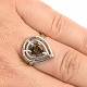 Záhněda prsten kapka standard brus Ag 925/1000+Rh