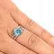 Prsten s modrým topasem Ag 925/1000+Rh
