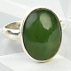 Ring with smooth jadeite Ag 925/1000