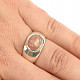 Sun stone ring oval Ag 925/1000