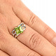 Prsten s broušeným olivínem 7x7mm Ag 925/1000+Rh
