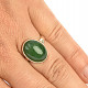 Ring with smooth jadeite Ag 925/1000