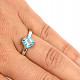 Modrý topas broušený prsten Ag 925/1000+Rh