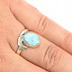 Oval larimar ring Ag 925/1000 silver