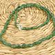 Smaragdový náhrdelník z oválných drahokamů Ag 925/1000