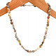 Gray agate necklace with smooth stones Ag 925/1000