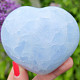 Soft blue decorative calcite heart (323g)