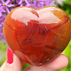 Smooth heart made of carnelian stone 6.1 cm