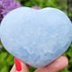 Blue calcite heart in the palm 7.0 cm