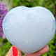 Soft blue decorative calcite heart (323g)