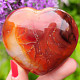 Smooth heart in the hand carnelian 6.3 cm