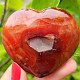 Orange-red carnelian heart 6.2 cm high