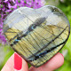 Beautiful labradorite heart 6.1 cm