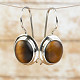 Oval silver earrings tiger eye (Ag)