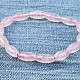Rose quartz bracelet with colorful rubber band