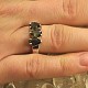 Prsten s vltavíny ve tvaru kapek Ag 925/1000