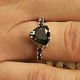 Moldavite ring with garnets 925/1000 Ag + Rh