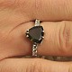 Moldavite ring with cubic zirconia 925/1000 Ag + Rh