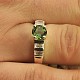 Moldavite cut ring with cubic zirconia Ag 925/1000