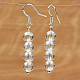 Earrings crystal beads 6 mm silver hooks