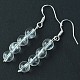 Earrings crystal beads 6 mm silver hooks
