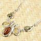 Necklace 43 - 47cm with Ag 925/1000 amber 9.0g