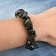 Silver bracelet obsidian tromle