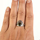 Prsten vltavín a granáty kulatý 7mm standard brus Ag 925/1000 Rh