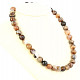 Round necklace 48cm cut agate broom 12mm