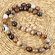 Round necklace 48cm cut agate broom 12mm